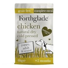 Forthglade Complete Natural Dry Food - Grain Free Chicken with sweet potato with vegetables (6kg) Resealable Bag - Easy to Digest Cold Pressed Dog