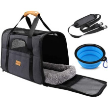Morpilot Pet Carrier Bag, Portable Cat Carrier Bag Top Opening, Removable Mat and Breathable Mesh, Foldable Cat Carrier Transport Bag for Dogs and