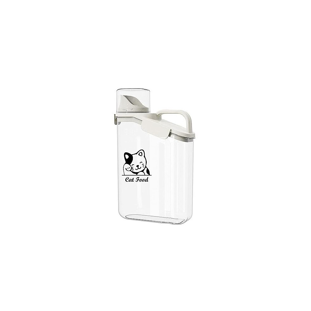 Ctomche Pet Food Storage Container Airtight Cat Food Container with Measuring Cup and Pour Spout Portable Pet Food Dispenser for Cat Transparent