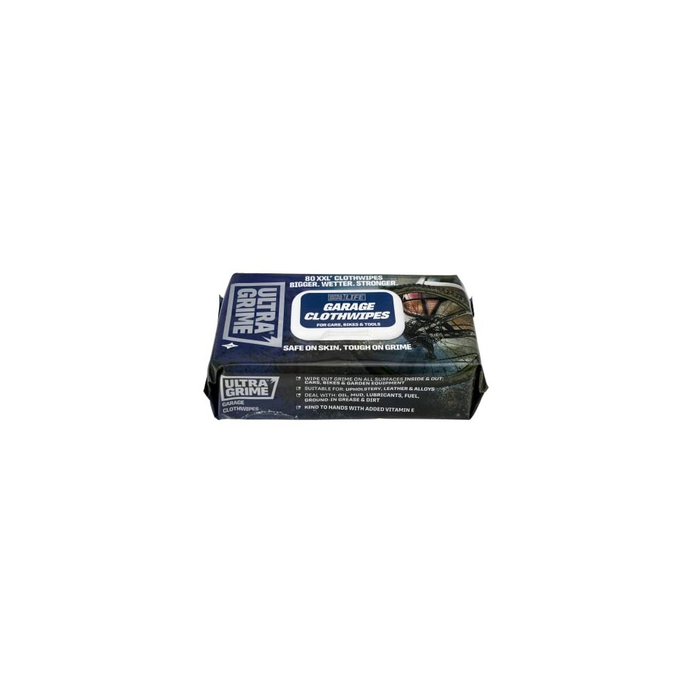 UltraGrime Garage XXL Wipes Heavy Duty 80 Thick Big Wipes - Multi Purpose Wipes & Pet Cleaning Wet Wipes 80 Thick Wipes - Pet Wipes Dog Cleaning Wipes