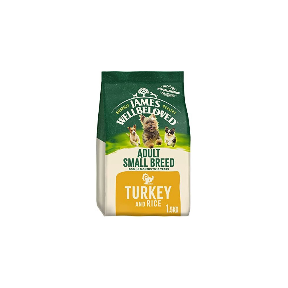 James Wellbeloved Adult Small Breed Turkey and Rice 1.5 kg Bag, Hypoallergenic Dry Dog Food