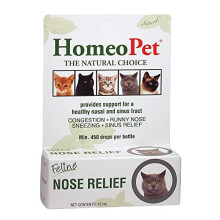 HomeoPet FELINE NOSE RELIEF - 100% Natural Pet Medicine. Support for a healthy nasal and sinus tract. Runny nose, watery eyes, sneezing & congestion.