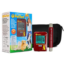 PetTest Glucose Monitoring System | Blood Sugar Check Kit for Dogs & Cats - Full Kit Includes 25 Test Strips, 25 Lancets, Red Dot Lancing Device,