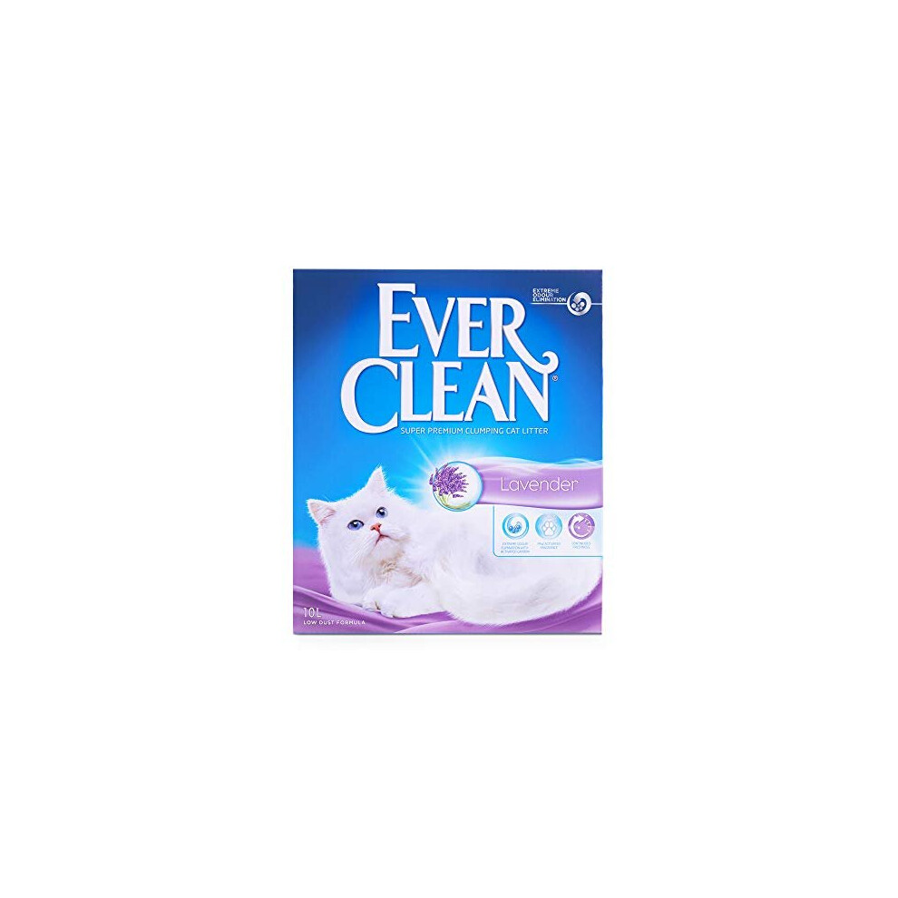 Ever Clean Clumping Cat Litter, Lavender Scented for Long-lasting freshness, Maximum Odour Elimination, 10L