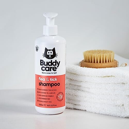 Buddycare Flea & Tick Cat Shampoo - 500ml - Eliminates Fleas, Ticks ...