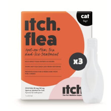 Itch Flea & Tick Spot-On for 1kg+ Cats | Kills fleas, ticks, lice, eggs & larvae | Fipronil + S-methoprene | 3 Pipettes