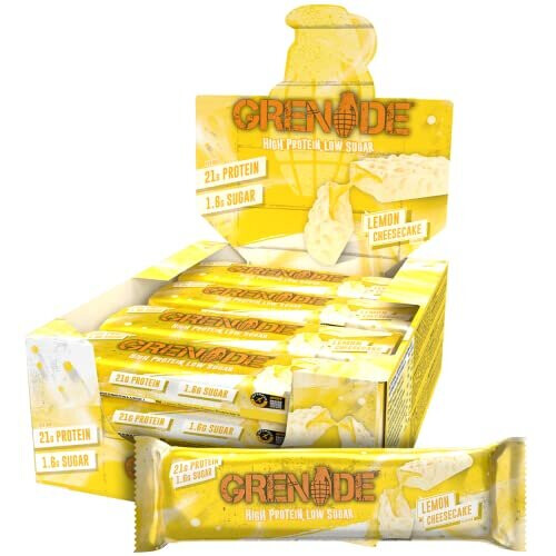 Grenade Grenade High Protein, Low Sugar Bar - Lemon Cheesecake, 12 x 60 g