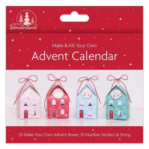 Weihnachts-Adventskalender-Geschenkboxen 25 Eigene Häuser basteln und befüllen 1