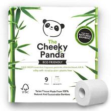 The Cheeky Panda Bamboo Toilet Paper ? 9 Rolls of Toilet Paper | Plastic Free Packaging and Sustainable Toilet Tissue | 100% Compostable