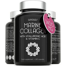 Marine Collagen Capsules 2400mg - Collagen Tablets with Hyaluronic Acid & Vitamin C - High Strength Collagen Supplements for Women & Men - 120