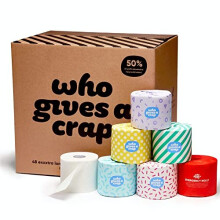Who Gives A Crap ? Eco Friendly Toilet Roll, Box of 48 Toilet Rolls (3-Ply, 400 Sheets) | Soft, Strong, Sustainable, Biodegradable, Plastic-Free