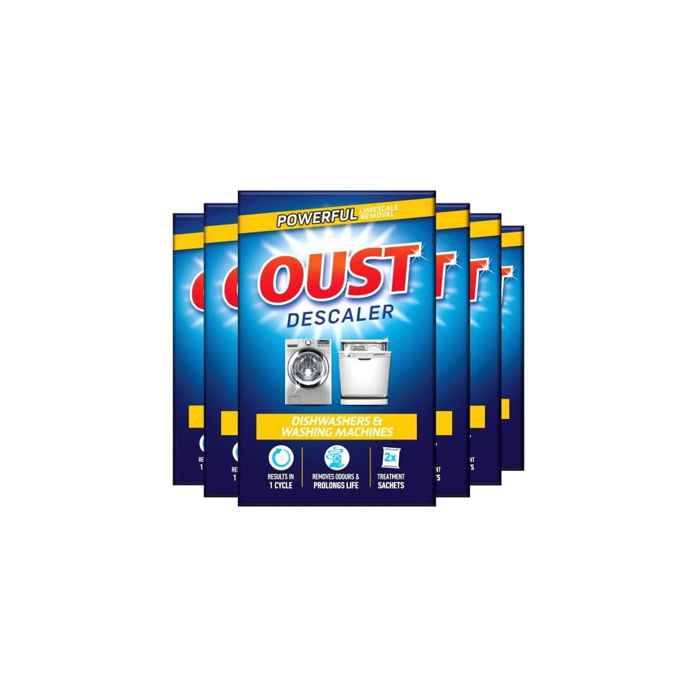 Oust Dishwasher & Washing Machine Descaler, Removes Limescale & Odour, Pack of 6