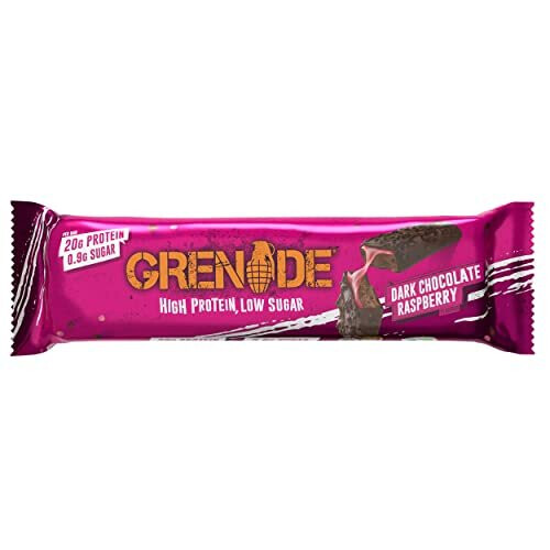 Grenade Grenade High Protein, Low Sugar Bar - Dark Chocolate Raspberry, 12 x 60 g 1