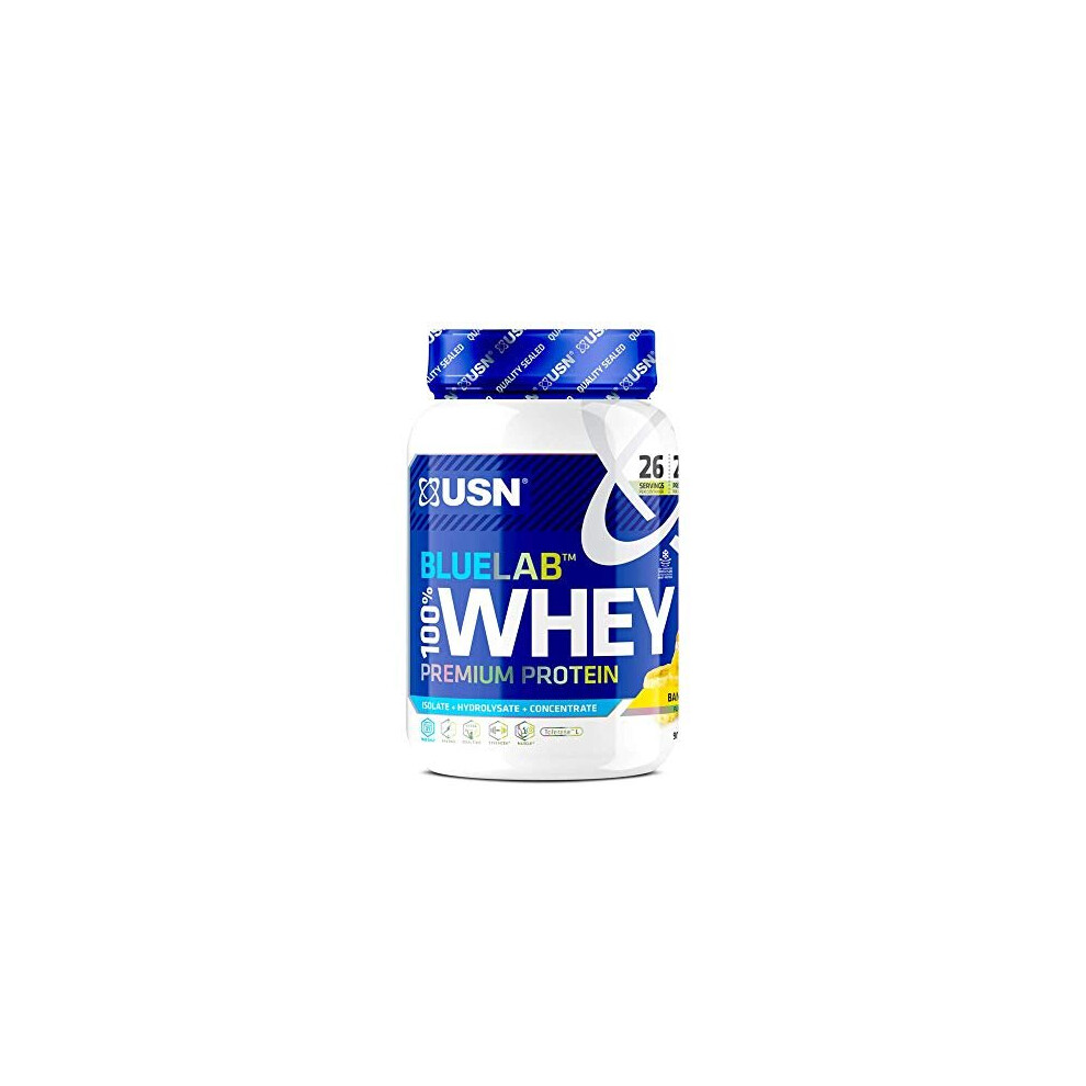 USN Blue Lab Whey Protein Powder: Banana - Whey Protein 908g - Post-Workout - Whey Isolate - Muscle Building Powder Supplement With Added BCAAs