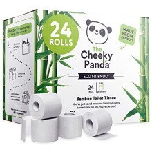 The Cheeky Panda Bamboo Toilet Rolls Bulk Buy ? 24 Rolls of 3 Ply Toilet Paper | Plastic Free Packaging and Sustainable Tissue Paper | White