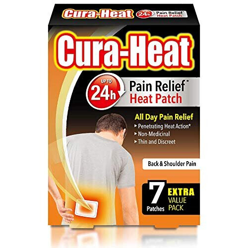 Cura-Heat Back and Shoulder Pain heat patche | 7 patches | Targeted Pain Relief | Pain relief up to 24h | Penetrating Heat Action
