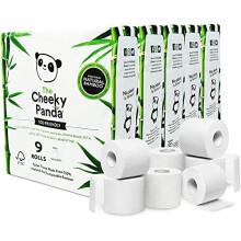The Cheeky Panda Bamboo Toilet Rolls Bulk Buy ? 45 Rolls (5 Packs of 9) | 3 Ply Toilet Paper | Plastic Free Packaging and Sustainable Tissue Paper |