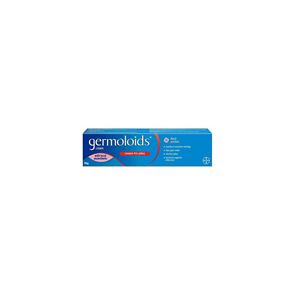 Germoloids Haemorrhoid Cream, Piles Treatment with Anaesthetic to Numb the Pain & Itch, 55 g, Pack of 1