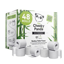 The Cheeky Panda Bamboo Toilet Rolls Bulk Buy ? 48 Rolls of 3 Ply Toilet Paper | Plastic Free Packaging and Sustainable Tissue Paper | Compostable Loo