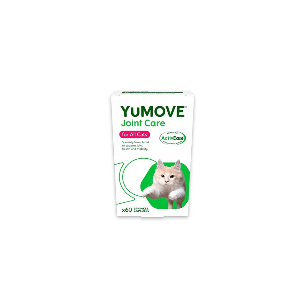 Yumove Green Cat | Joint Supplement For Cats, With Glucosamine, Chondroitin, Lipped Mussel, All Ages And Breeds | 60 Capsules