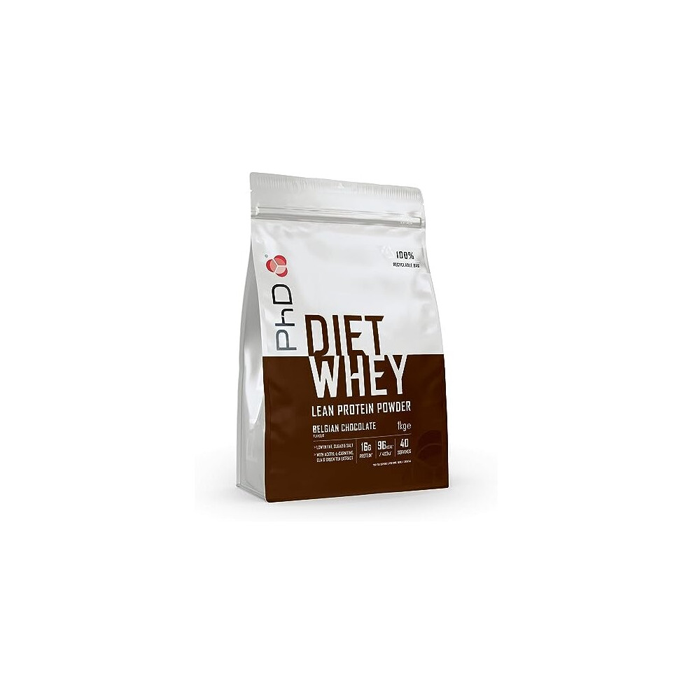 PhD Nutrition Diet Whey High Protein Lean Matrix, Chocolate Peanut Butter Diet Whey Protein Powder, High Protein, 40 Servings Per 1 kg Bag