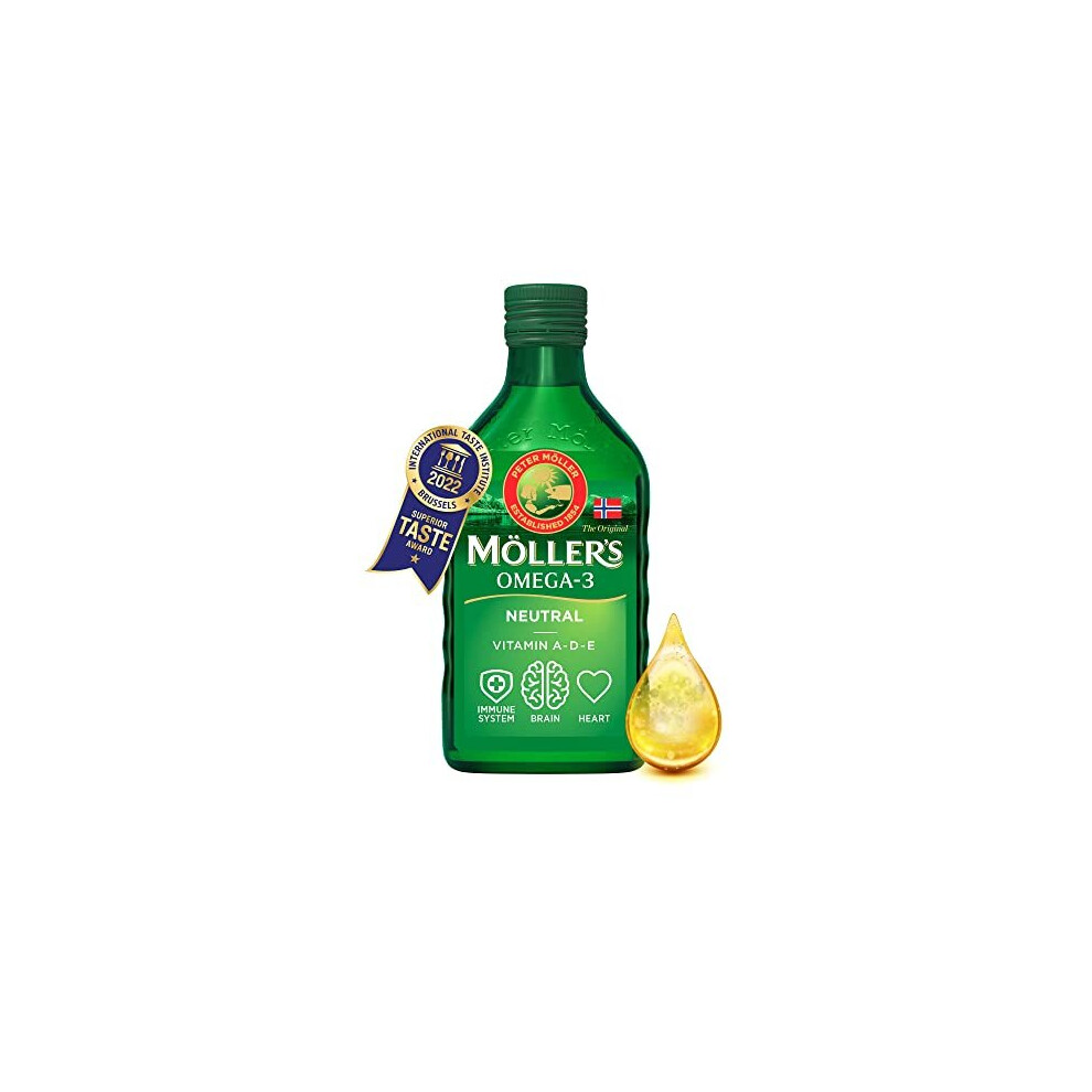 Moller?s ? | Omega 3 Cod Liver Oil | Omega-3 Dietary Supplements with EPA, DHA, Vitamin A, D and E | Superior Taste Award | Pure & Natural cod Liver