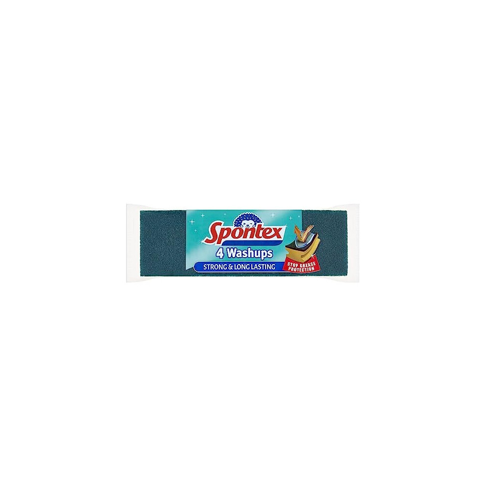 Spontex Washups General Purpose Sponge Scourers, 4 count (Pack of 1)