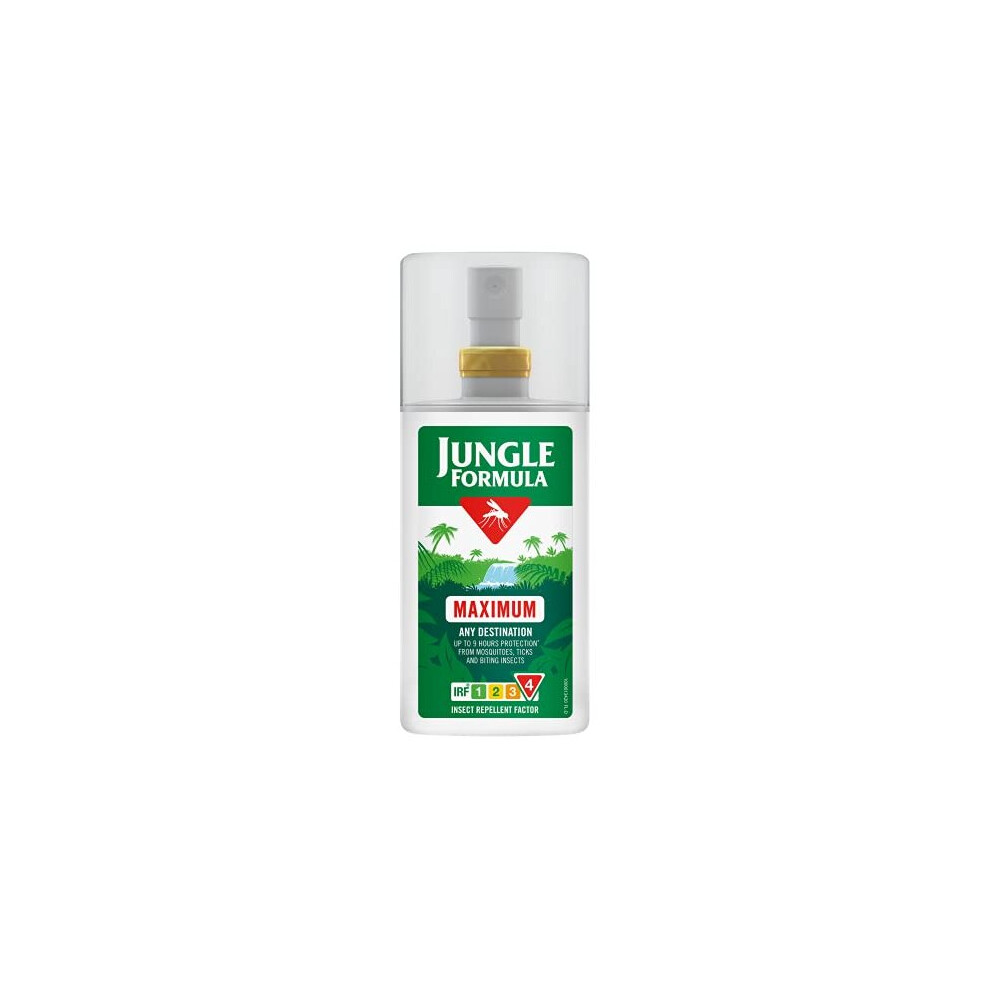 Jungle Formula Maximum Insect Repellent 90Ml - Maximum Strength Repellent Spray For Mosquitoes, Biting Insects And Ticks - Up To 9 Hours Protection