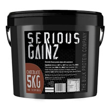 SERIOUS GAINZ Mass Gainer by The Bulk Protein Company - 5kg Whey Protein Powder, 30g/Serving, Chocolate