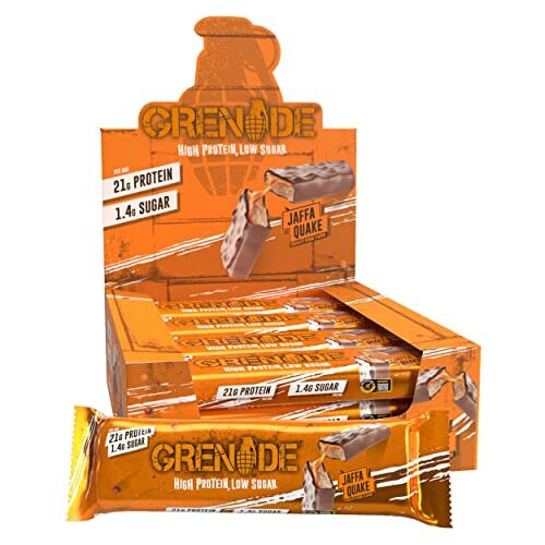 Grenade Grenade High Protein, Low Sugar Bar - Jaffa Quake, 12 x 60 g