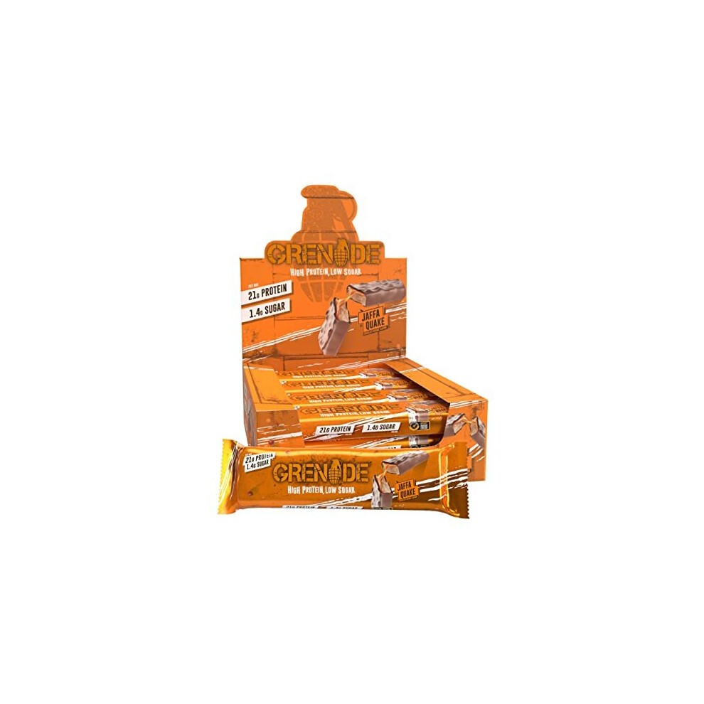 Grenade High Protein, Low Sugar Bar - Jaffa Quake, 12 x 60 g 