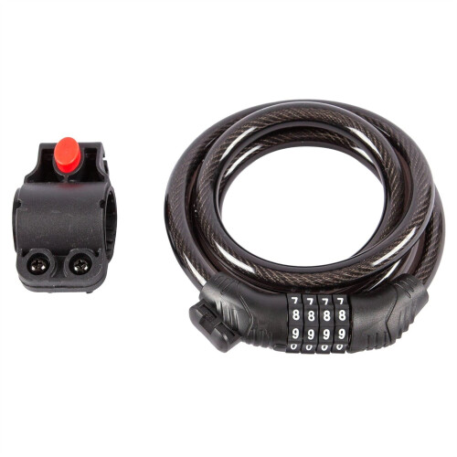 Blackspur Combination Cable Lock & Bracket - 1.2m - Black