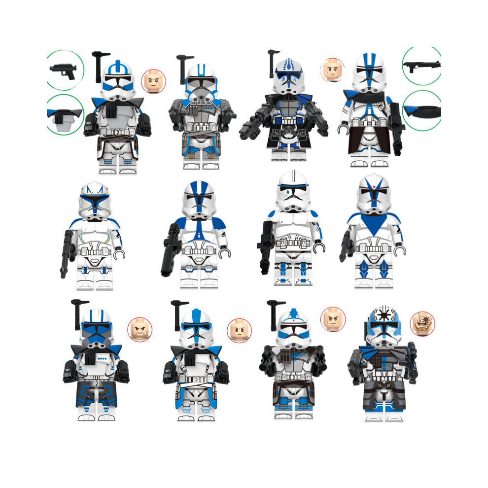 12pcs Star Wars Clone Troopers Minifigures Fit Lego