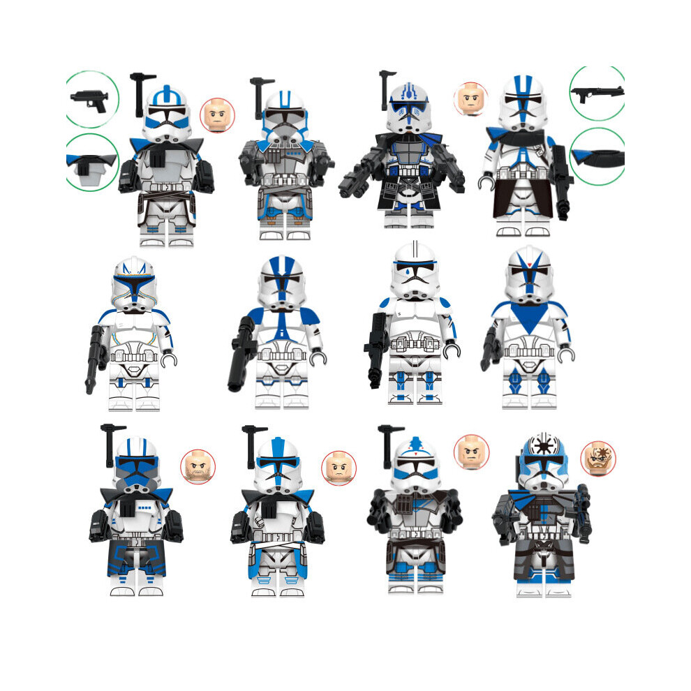 Xurikcoo 12Pcs Star Wars Clone Troopers Minifigures Fit Lego