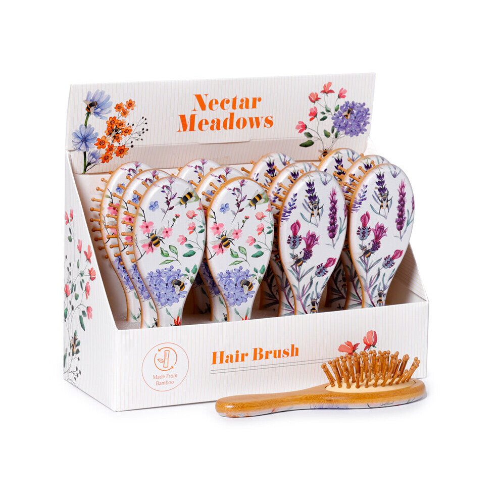Puckator 100% Bamboo Hair Brush - Nectar Meadows