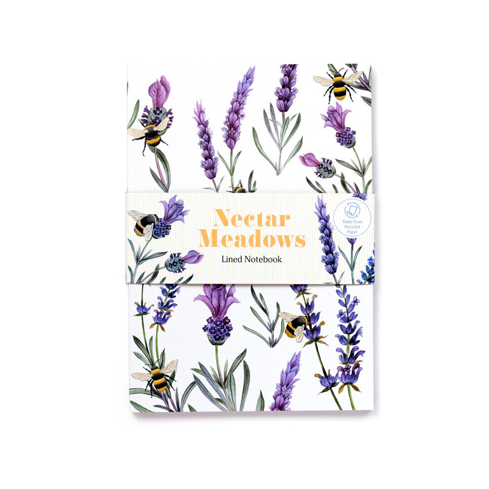 Puckator Recycled Paper A5 Lined Notebook - Nectar Meadows