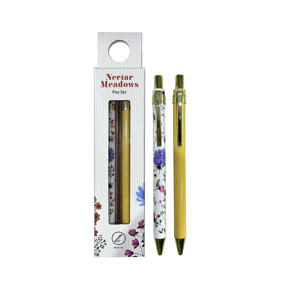 Puckator Black Pen Twin Set - Nectar Meadows