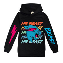 (3-4 years/110cm) Kids Boys Mr Beast Lightning Cat Casual Hoodie Jumper Tops