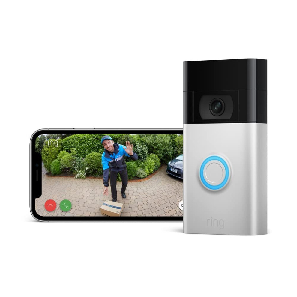 (Black) Ring Video Doorbell (2nd Gen) by Amazon | Wireless Video Doorbell Security Camera with 1080p HD Video,30-day free trial of Ring Protect