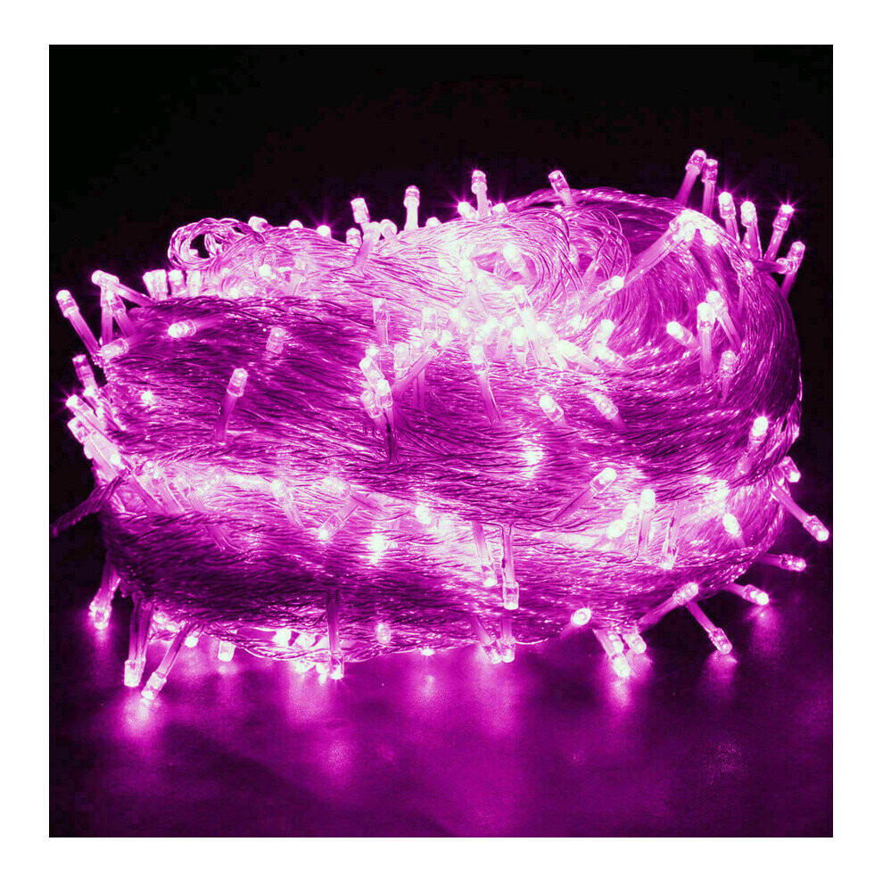 Paktoo (50M 400Leds Plug In, Pink) Waterproof 10M-100M Led Fairy String Lights