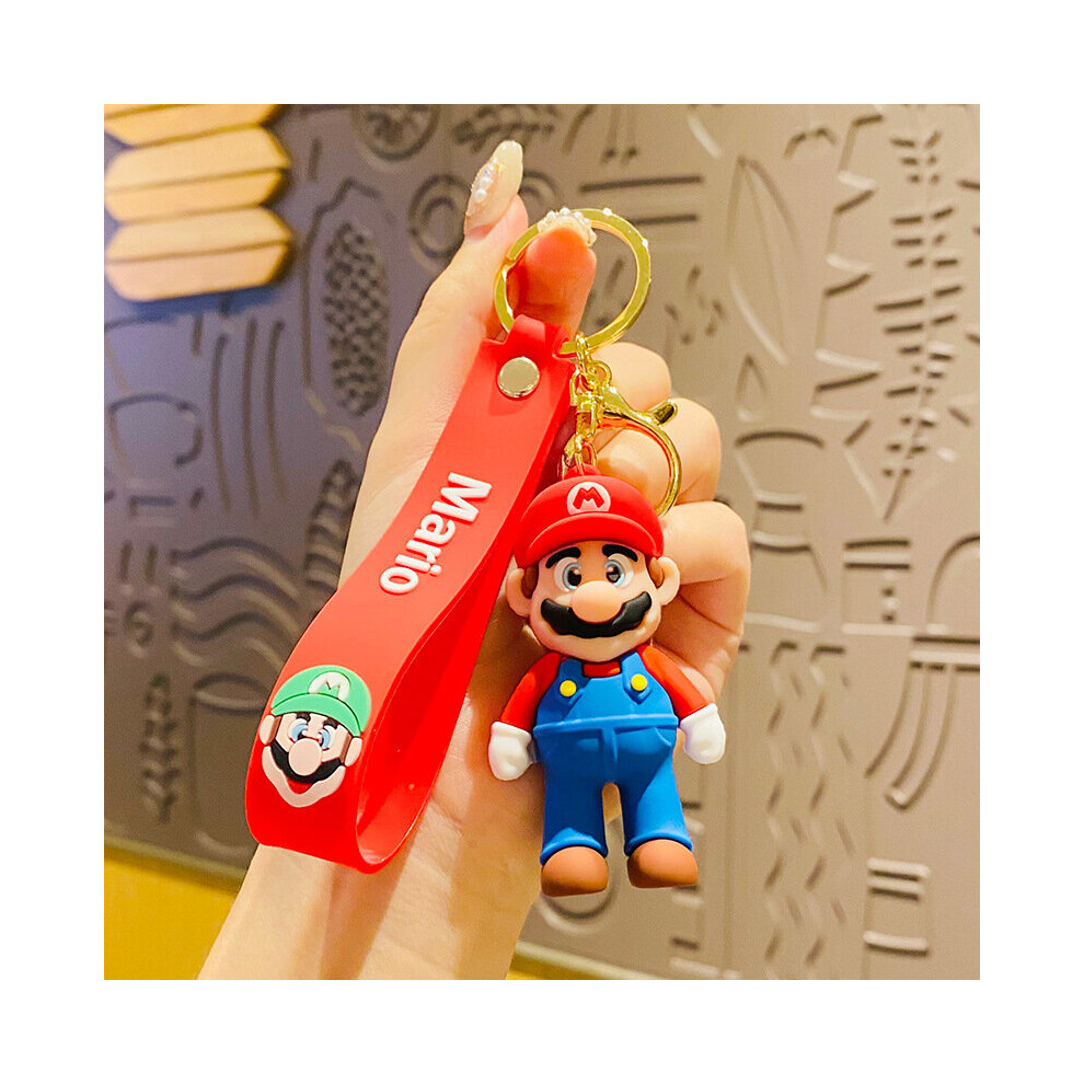 (StyleA) Cartoon The Super Mario Pvc Keychain Bag Pendant Car Key Accessories Fans Gifts