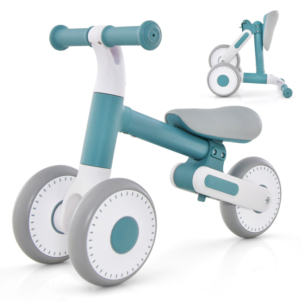 4 Wheels Baby Balance Bike Folding Children's Bike w/Adjustable Height