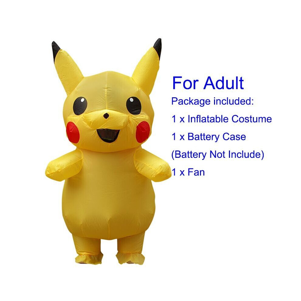 (For Adult(Height 150-190cm)) Pokemon Pikachu Inflatable Costume Set for kids Adult