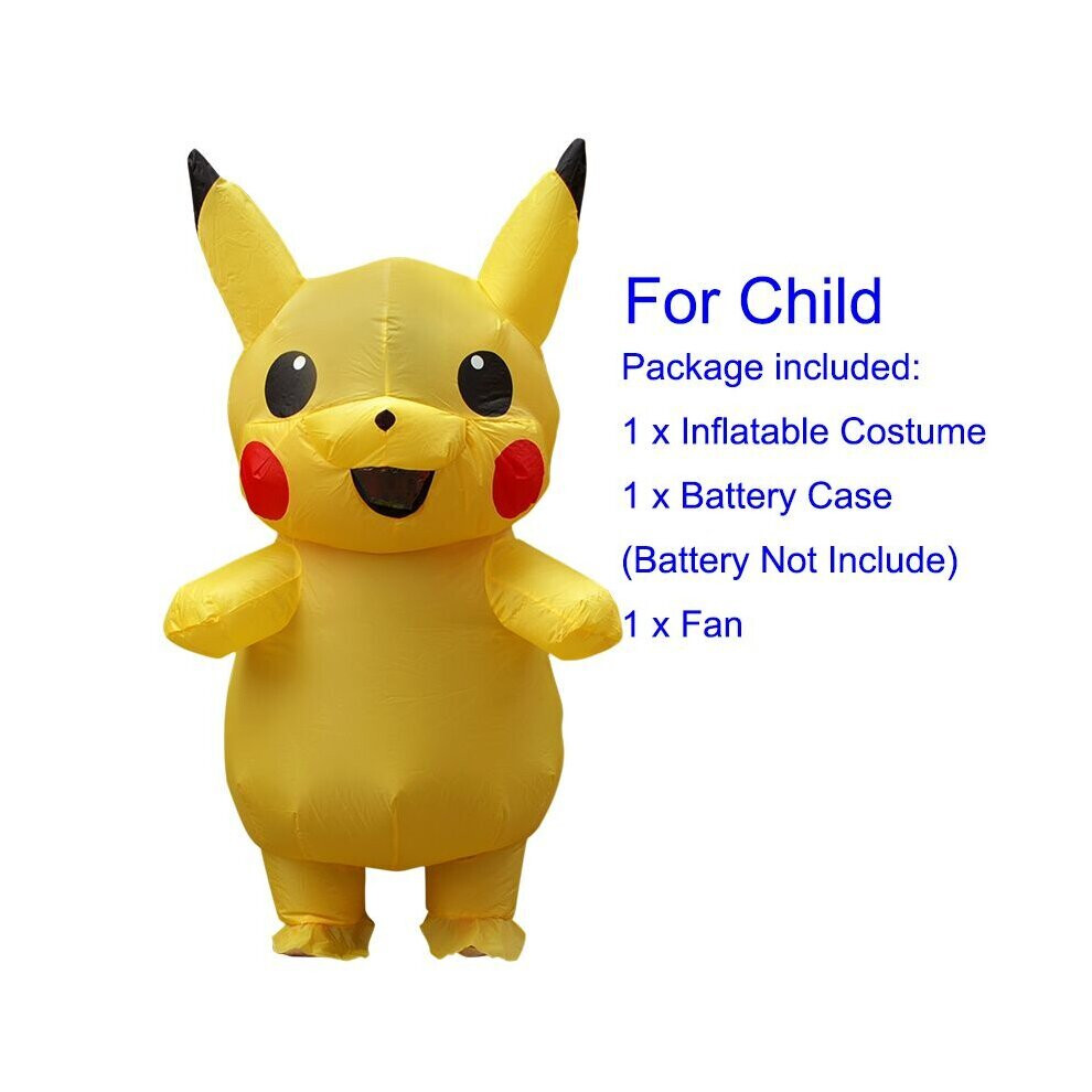 Xytgogo (For Child(Height 120-140Cm)) Pokemon Pikachu Inflatable Costume Set For Kids Adult Multicoloured
