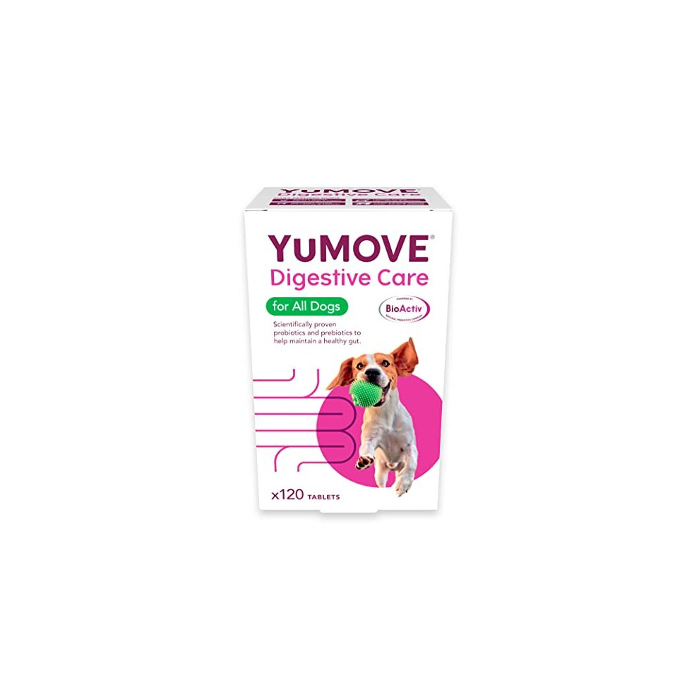 YuMOVE Digestive Care for All Dogs | Previously YuDIGEST | Probiotics for Dogs with Sensitive Digestion, All Ages and Breeds | 120 Tablets