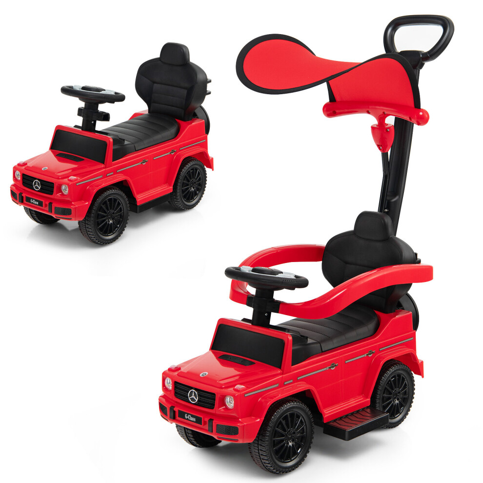 Kids Ride On Car w/Canopy Push Handle & Sound Licensed Mercedes Benz