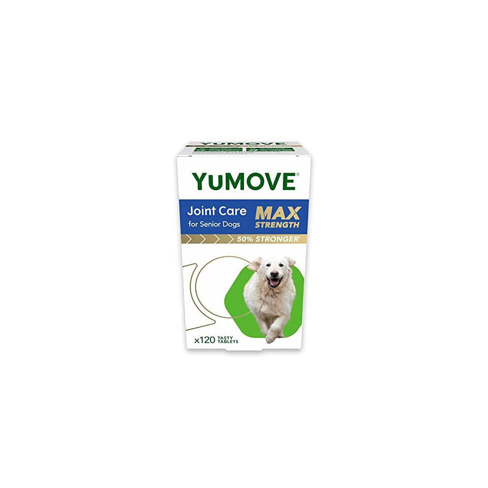 Yumove Senior Max Strength | Maximum Strength Joint Supplement For Older, Stiff Dogs With Glucosamine, Chondroitin, Lipped Mussel | Aged 9+ | Green