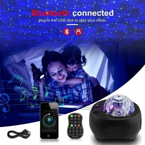 Starry Galaxy Projector Night Light: 10-Planet Nebula Projection, 360 Dynamic, Bluetooth Music & Remote 2