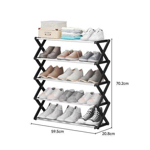Living And Home (5 Tiers) Foldable Multi-Tier Metal Shoe Rack 2