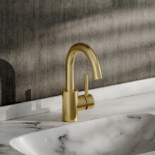 Gold Arc Single-Handle Faucet with Swivel Spout